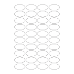 818 - SR-A3 Label Size 65mm x 35mm Oval - 40 labels per sheet