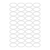 817 - A3 Label Size 65mm x 35mm Oval - 40 labels per sheet