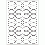 817 - A3 Label Size 65mm x 35mm Oval - 40 labels per sheet