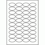 818 - SR-A3 Label Size 65mm x 35mm Oval - 40 labels per sheet