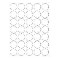 40468 - Label Size 35mm dia - 35 label(s) per sheet