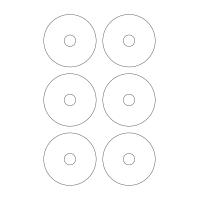 40505 - Label Size 78mm dia - 6 label(s) per sheet