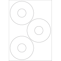 40518 - Label Size 115mm dia - 3 label(s) per sheet
