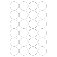 40553 - Label Size 45mm dia - 24 label(s) per sheet