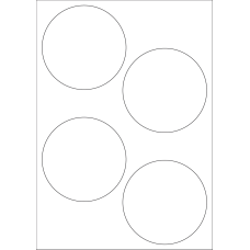 40592 - Label Size 100mm dia - 4 label(s) per sheet 