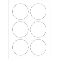 40593 - Label Size 80mm dia - 6 label(s) per sheet