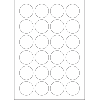 40595 - Label Size 41mm dia - 24 label(s) per sheet
