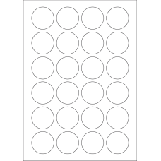 40595 - Label Size 41mm dia - 24 label(s) per sheet 