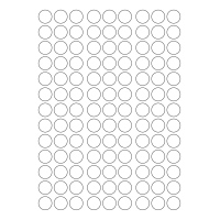 40670 - Label Size 18mm dia - 117 label(s) per sheet