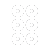40937 - Label Size 73mm dia - 6 label(s) per sheet
